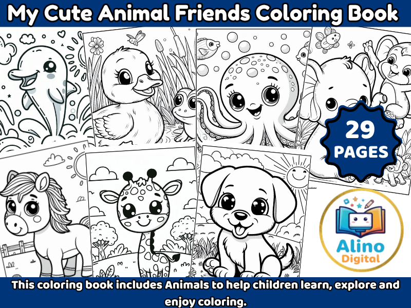 My Cute Animal Friends Coloring Book for Kids
