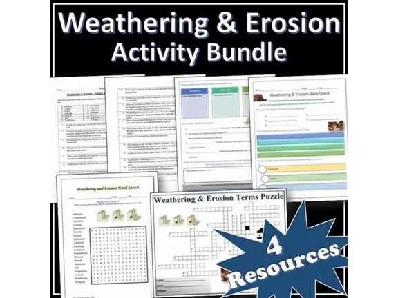 Weathering & Erosion Activity Bundle | Science Webquests | Puzzles | EDITABLE