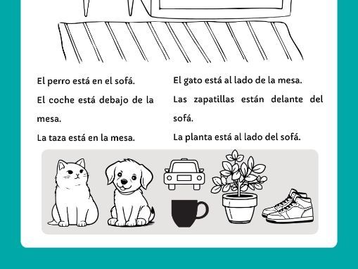 Spanish worksheet activities la casa & preposiciones de lugar printable sheets