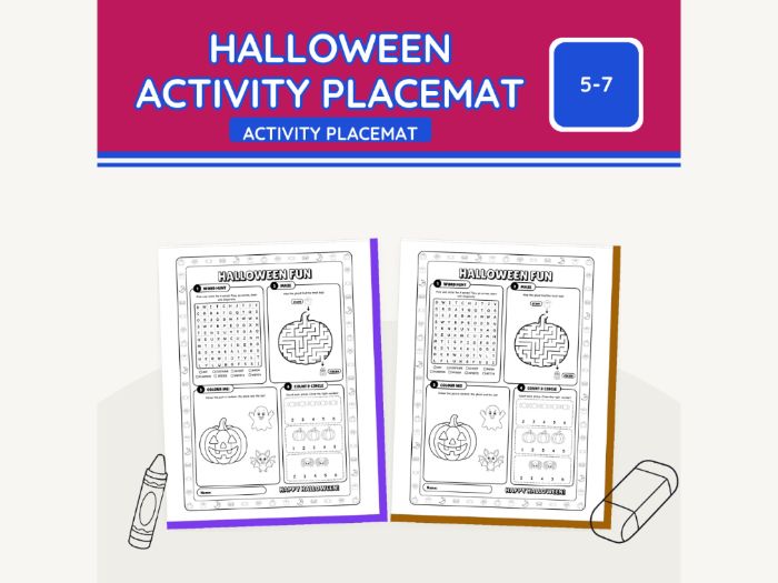 Halloween Activity Placemat Puzzles | 2 pp