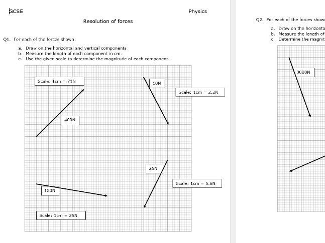 Resolution of a force questions GCSE