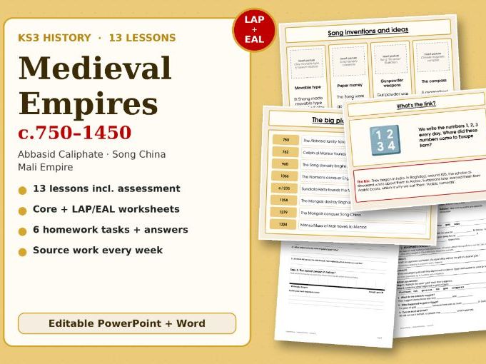 KS3 Medieval Empires: Baghdad, Song China & Mali
