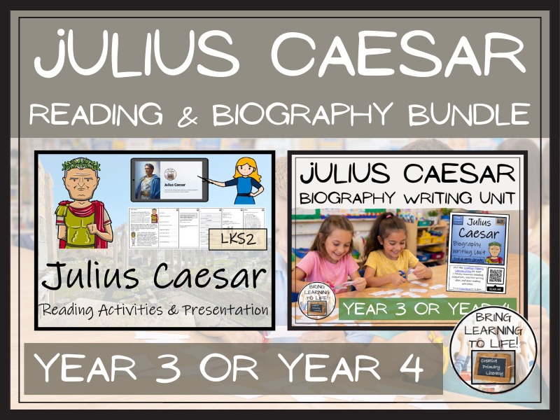 Julius Caesar Reading Comprehension & Biography Bundle | LKS2
