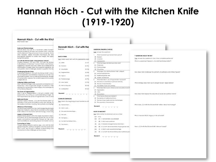 Hannah Höch - Cut with the Kitchen Knife (1919-1920) | Teaching Resources