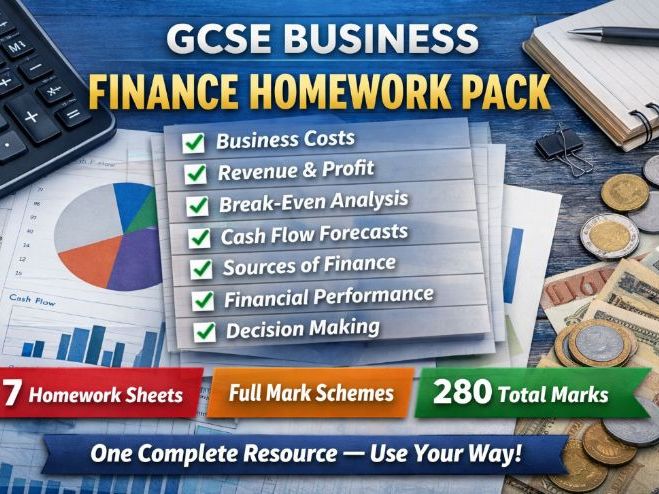 GCSE Business Finance Homework Pack