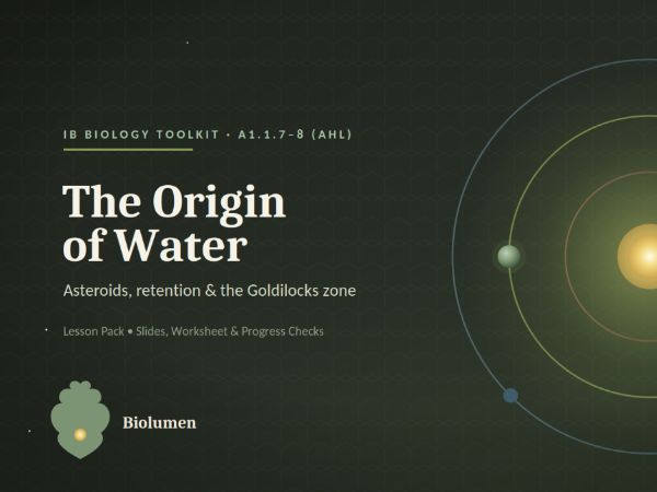 IBDP Biology A1.1 AHL Water lesson