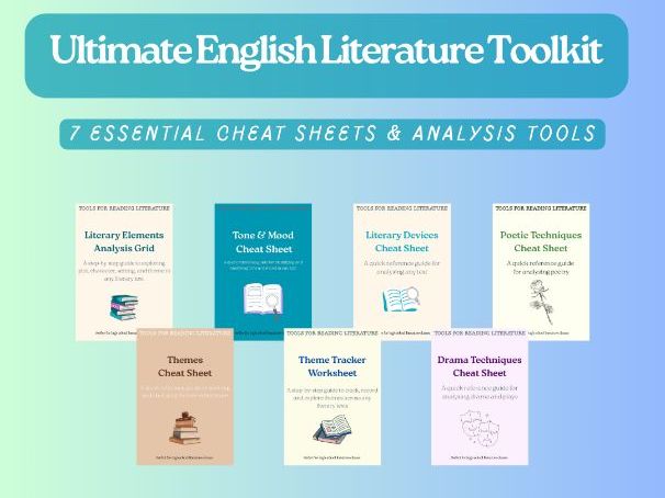 Ultimate English Literature Toolkit – 7 Essential Cheat Sheets & Analysis Tools (GCSE-BFI-A Level)