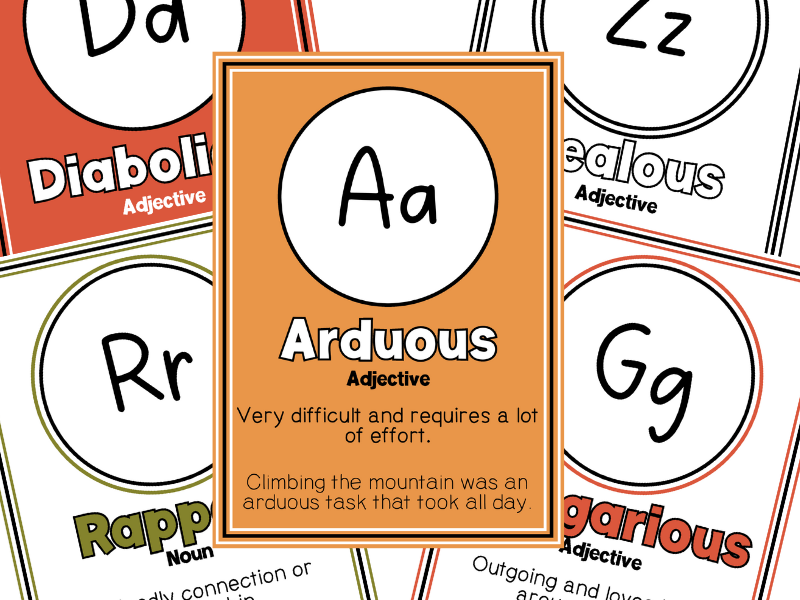 Alphabet Sophisticated Vocabulary Posters | Earthbound