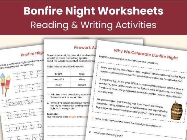 Bonfire Night Mini Activity Pack | Printable Worksheets & Activities for Kids