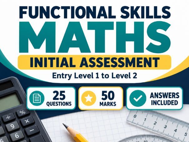 Functional Skills Maths Initial Assessment | Entry Level 1–Level 2 | Answers & Mark Scheme