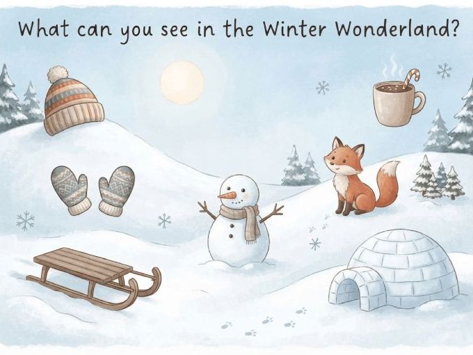 What can you see? - Winter Wonderland CVC words