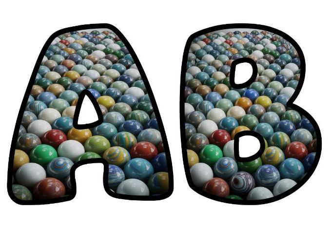 Many Marbles Shiny Classroom Display | Lettering Set | Upper & Lowercase, 0-9 and Signs