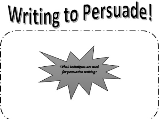 Writing to persuade starter and writing task