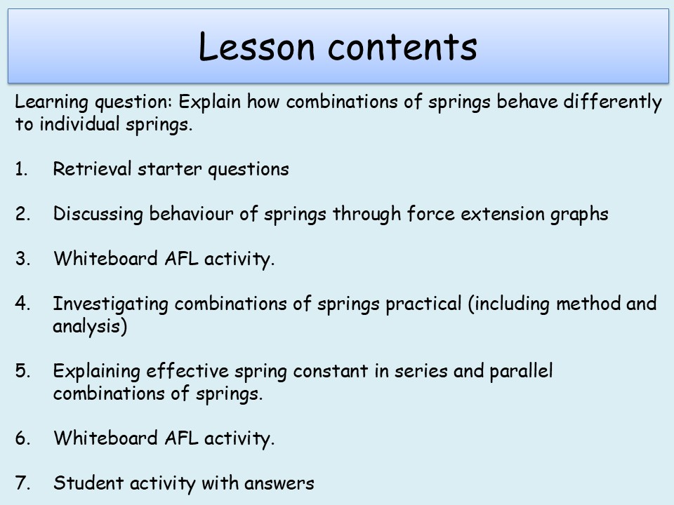 AQA (A Level) 11.2 Springs