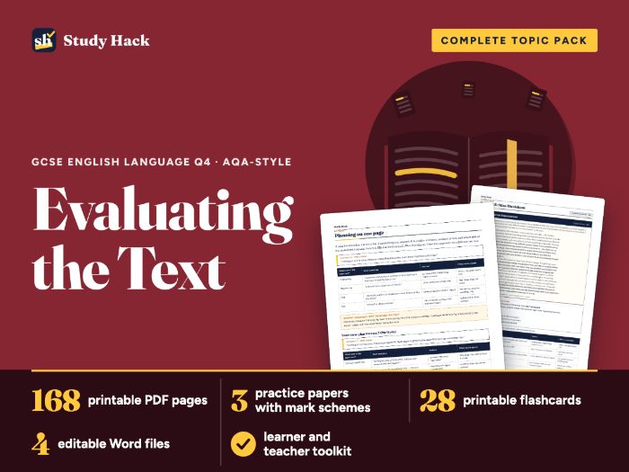 GCSE English Language Paper 1 Question 4: AQA-style evaluation guide, practice and model answers