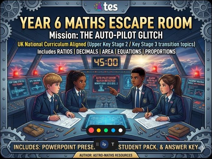 Year 6 Maths Escape Room: Flight 99 — The Auto-Pilot Glitch (SATs Revision)
