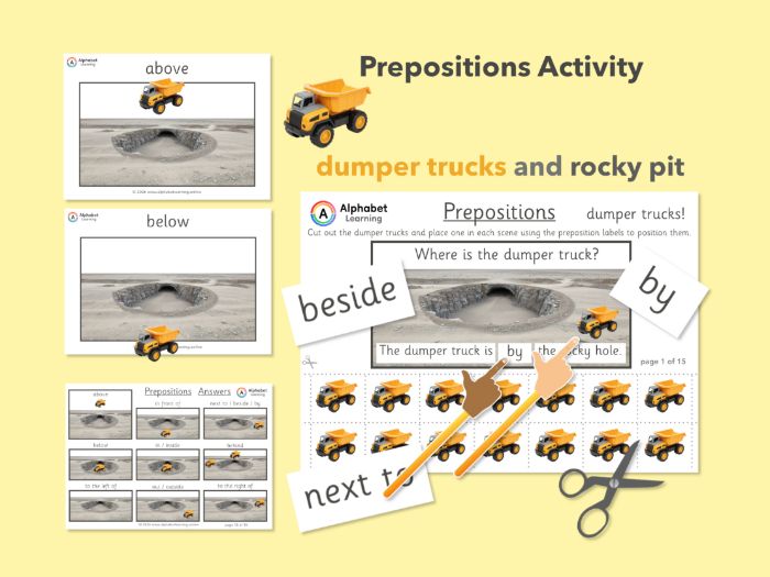 Prepositions Dumper Trucks (with Answers)