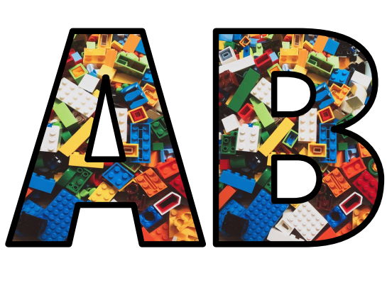 Legos Lego Toy Building Blocks Lettering Set Display Title Letters ...