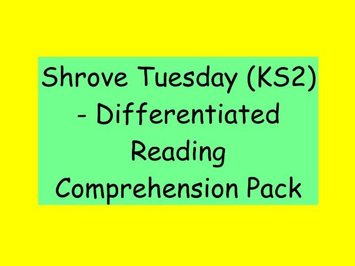 Shrove Tuesday (Pancake Day) – Differentiated Reading Comprehension (KS2)