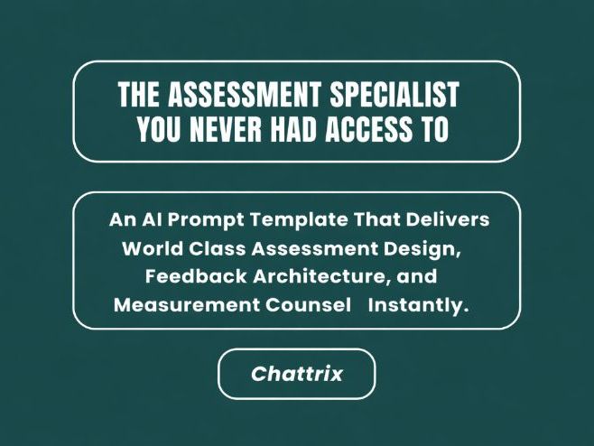 The Assessment Specialist You Never Had Access To