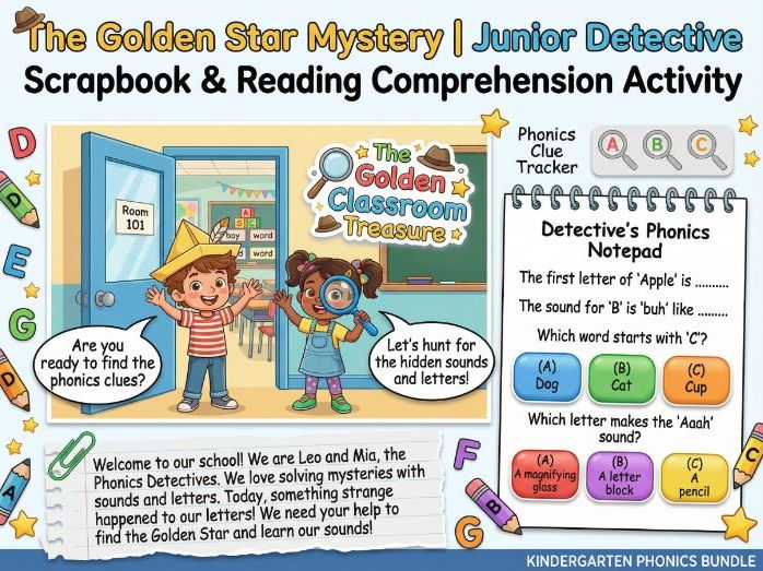 The Golden Star Mystery | Junior Detective Scrapbook & Reading Comprehension Activity