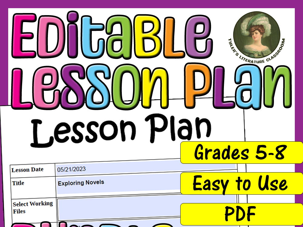 Literary Works & Cultural Context : Editable Lesson Plan for Middle School