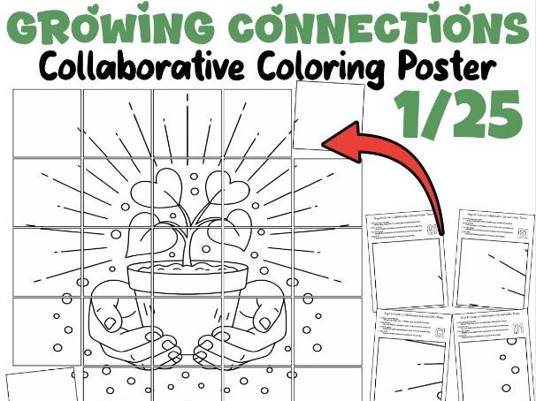 Growing Connections Collaborative Coloring Poster | Reconnection Day Activity