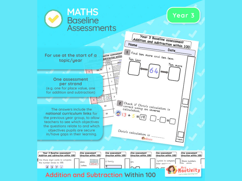 Year 3 | Addition and Subtraction Within 100 Baseline Assessment