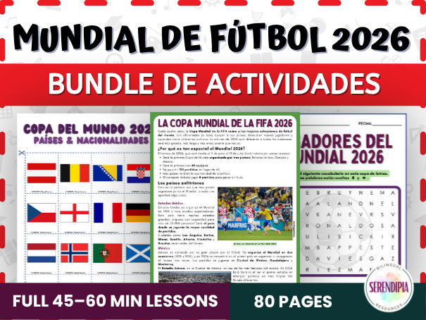 Copa Mundial 2026 | 2026 World Cup Activities and Games for Spanish A1, A2, B1, B2 | BUNDLE