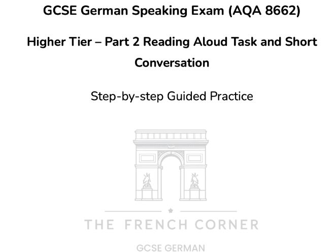 GCSE German Speaking Exam (AQA 8662) Higher Tier 2026 – Part 2 Reading Aloud Exam Practice