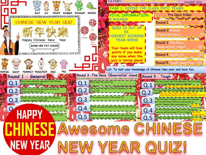 CHINESE NEW YEAR QUIZ 2016 #1 | Teaching Resources
