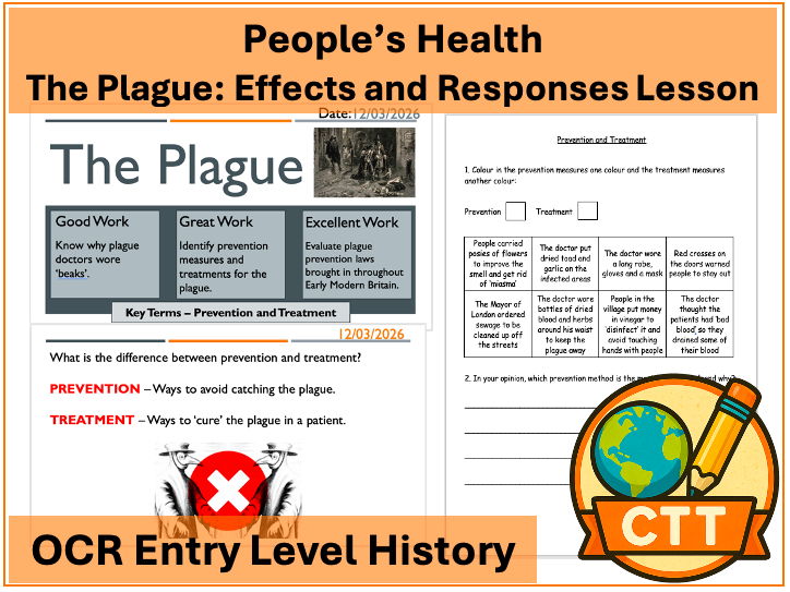 OCR Entry Level History - People's Health - The Plague: Responses and Effects Lesson
