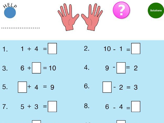 Add & Subtract to 10 Worksheets | Teaching Resources