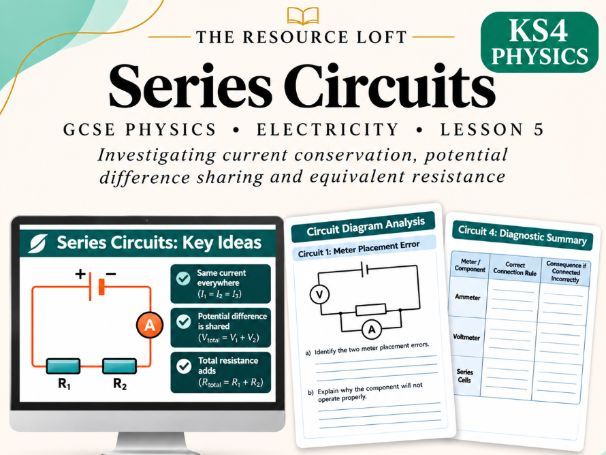 KS4 Physics | Series Circuits | PowerPoint & Differentiated Worksheets | AQA GCSE