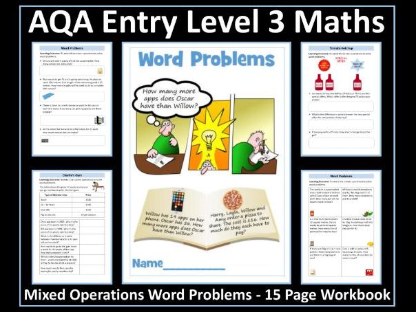Word Problems - Mixed Operations - AQA Entry Level Maths