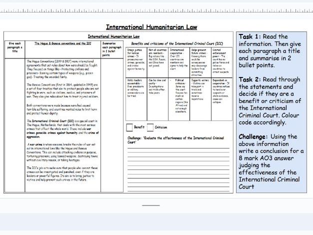 Human Rights and International Law lesson