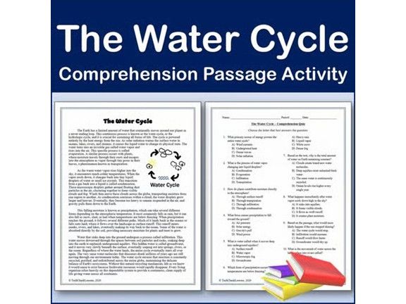 The Water Cycle | Reading Comp Passage & Activity | Editable