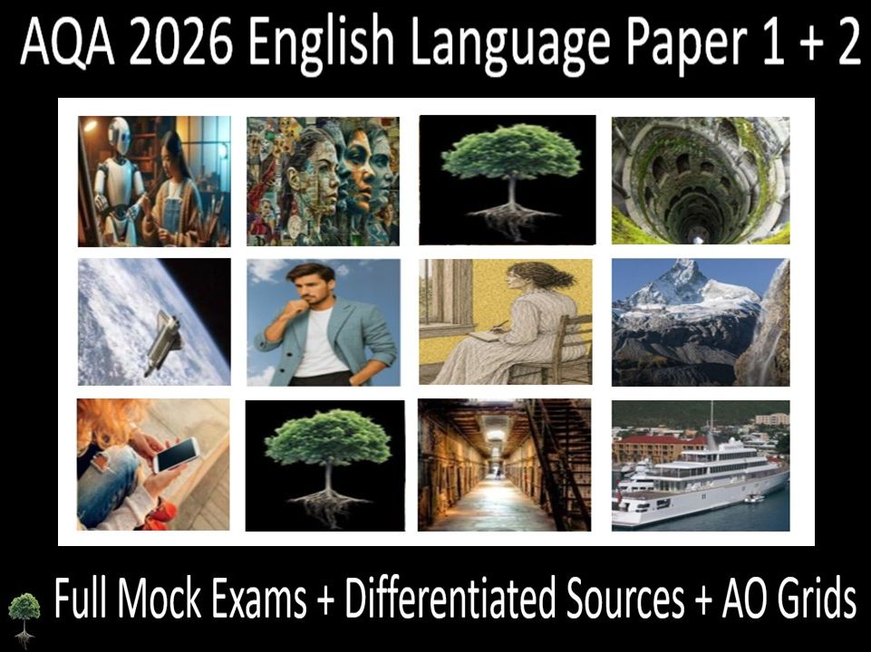 Ten AQA 2026 GCSE English Language Paper 1 & 2 Mocks | AO GRIDS