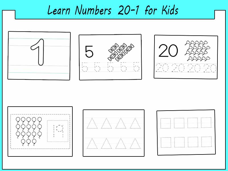 Learn Numbers 1–20 for Kids – Fun Tracing, Counting & Math Activities Workbook 54 Pages