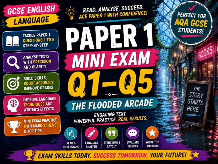 GCSE English Language Paper 1 Mini Exam Q1-Q5 - The Flooded Arcade