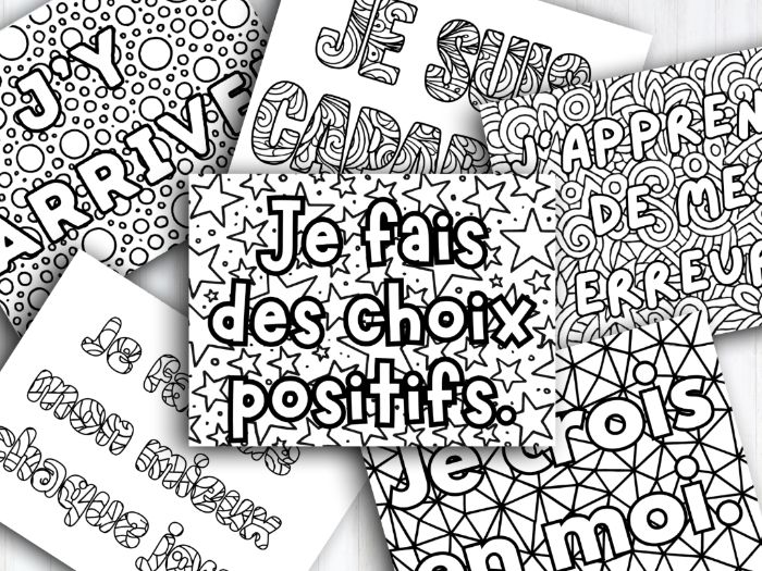 French Colouring Affirmations