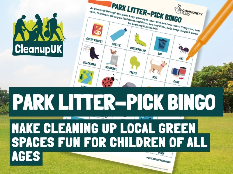 Park Litter-Pick Bingo Activity Sheet - CleanupUK