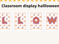 Halloween bunting classroom display cut out