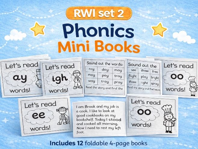 RWI set 2 Phonics Mini Books - Science of Reading Aligned