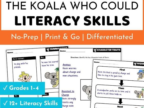 The Koala Who Could Book Activities - Reading Comprehension and Literacy Skills