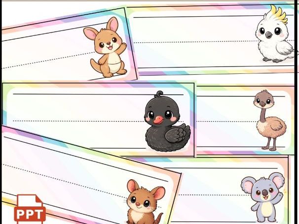 Australian Editable Desk Name Tags