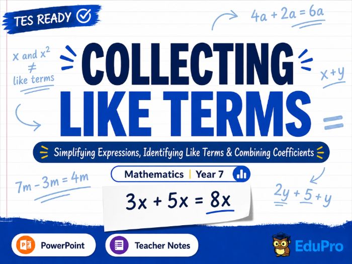 Collecting Like Terms Year 7 Maths Lesson | Simplifying Algebraic Expressions