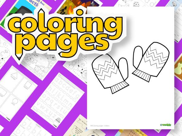 Free Mittens Colouring Pages, 6 Designs