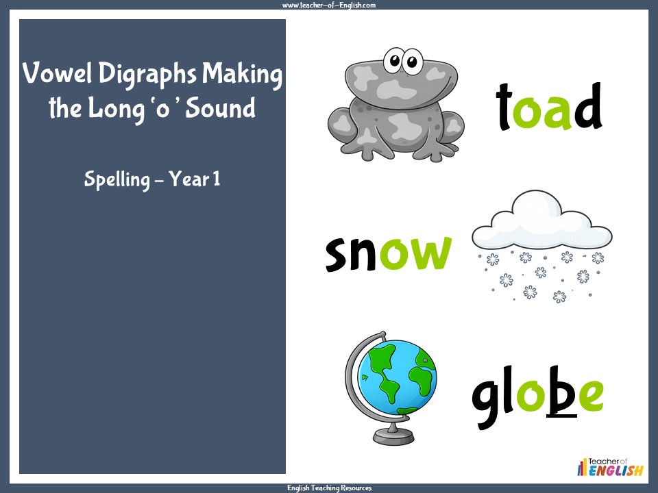 Vowel Digraphs Making the Long 'o' Sound - Year 1 Spelling