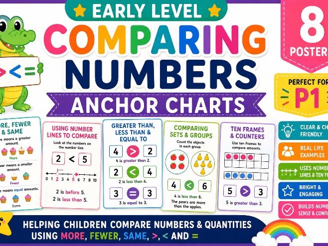 Comparing Number Early Level Anchor Charts